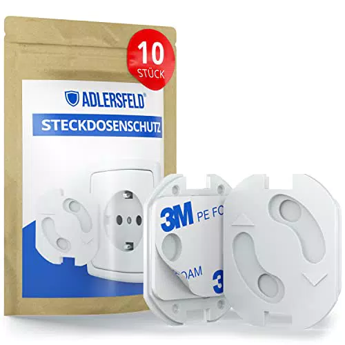 Adlersfeld® Steckdosen Kindersicherung mit Drehmechanismus - Steckdosenschutz für Babys und Kinder