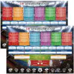 EM Spielplan Poster 2024 - A2 Format Fußball Planer - 24 Mannschaften Gruppen Knockout und Finale - Alle Ergebnisse (Gefaltet, 42cm x 59cm)