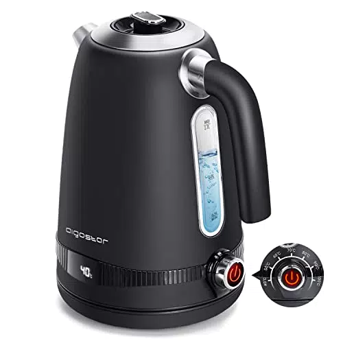 Aigostar Loki - Digitaler Edelstahl Wasserkocher mit Temperatureinstellung und Warmhaltefunktion