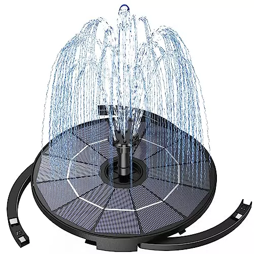 Solar Springbrunnen AISITIN für Außen mit abnehmbarem Solarpanel - DIY Solarbrunnen mit Halterung und 6 Effekten für Garten und Teich