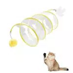 **Andiker** - Interaktives Katzenspielzeug: Gefalteter Katzentunnel mit Feder und Ball