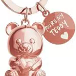 Teddybär Schlüsselanhänger Herz - Glücksbringer Geschenk für beste Freundin oder Freund - Partner Liebe Paare Jahrestag - Gravur Du bist mein Teddy