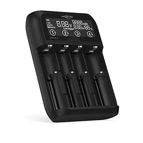 Ansmann Lithium Ladegerät für 4 Rundzellen - LiFePO, LiIon, NiCd, NiMH