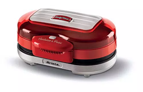 Ariete Hamburger Maker Party Time 205 - Elektrischer Sandwichmaker mit Antihaftbeschichteten Grillplatten