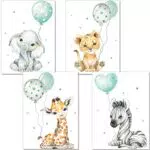 artpin Poster Kinderzimmer, 3er Set Bilder Babyzimmer Mädchen