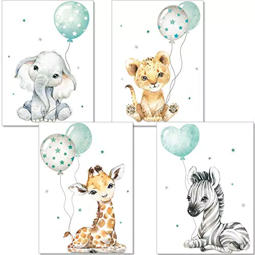 artpin Poster Kinderzimmer, 3er Set Bilder Babyzimmer Mädchen