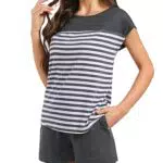 Schlafanzug Damen Baumwolle Sommer Pyjama Set gestreift - Aseniza