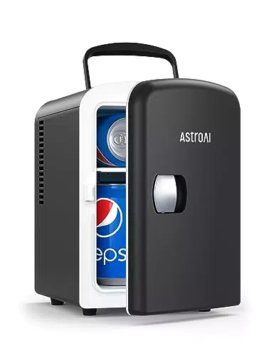 AstroAI 2 in 1 Mini Kühlschrank, 4 Liter Fridge mit Kühl- und Heizfunktion 12 Volt am Zigarettenanzünder und 220 Volt Steckdose für Autos