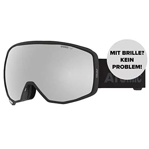 Atomic Count Stereo Skibrille mit Live Fit Rahmen - Schwarz - Hochwertige Verspiegelung