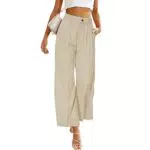 Leinenhose Damen High Waist Culotte - Sommerhose Elegant & Bequem