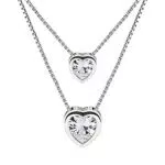 Herz Halskette aus 925 Sterling Silber mit Zirkonia Anhänger - Weihnachtsgeschenk für Damen