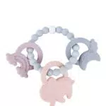 Beißring Silikon-Kunststoff - Mond, Regenbogen, Elefant - BPA-frei
