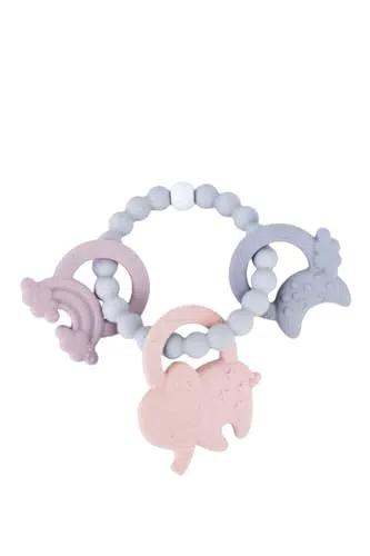 Beißring Silikon-Kunststoff - Mond, Regenbogen, Elefant - BPA-frei
