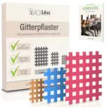 BACKLAXX Gittertape Premium-Qualität - Gitterpflaster Set in 3 Größen - Gratis eBook mit 60 Anwendungsbeispielen - Akupunkturpflaster Cross Tape Gitterpflaster