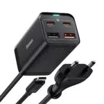 Baseus 65W USB C Ladegerät mit 4 Ports und 1.5m AC Kabel - MacBook, iPhone, iPad, Samsung