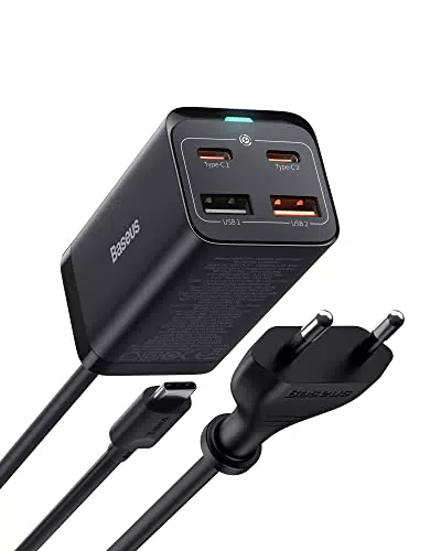 Baseus 65W USB C Ladegerät mit 4 Ports - MacBook, iPhone, iPad, Samsung