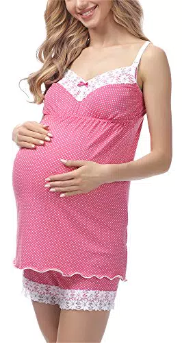 Be Mammy Damen Umstands Pyjama mit Stillfunktion BE20-143