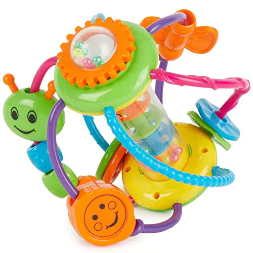 "Motorikball für Babys ab 6 Monate | Greifball mit Rassel | Motorikspielzeug für Babys"