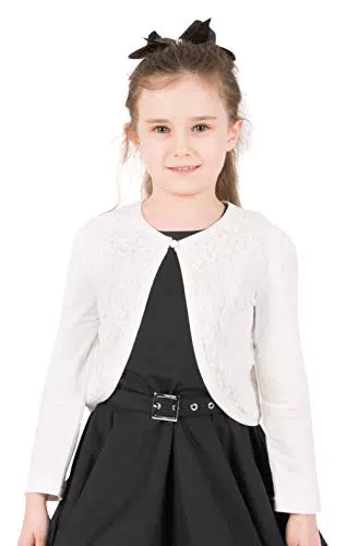 Schwarzer Schmetterling Kinder Langarm Bolero aus Spitze für Mädchen