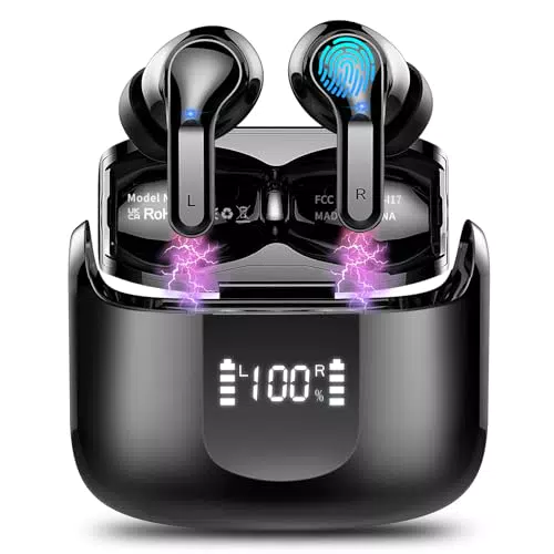 Bluetooth Kopfhörer In Ear mit 4 ENC Mikrofon und Noise Cancelling - Kabellos, Wasserdicht, Tiefer Bass