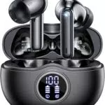 Kabellose Bluetooth Kopfhörer mit ENC Noise Cancelling Mikrofon - Hochwertiger Stereo Sound - Lange Akkulaufzeit - Sport Wasserdicht - Schwarz