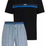 BOSS Herren Schlafanzug Shorty Urban Short Set - Blau XL
