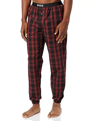 BOSS Herren Pyjamahose Nightwear Easy Pants Cuff - Rot