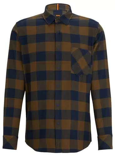 BOSS Herren Riou 1 Regular-Fit Hemd aus Baumwoll-Flanell