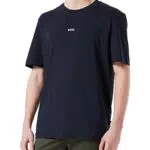 BOSS Herren TChup Relaxed-Fit T-Shirt aus Stretch-Baumwolle mit Logo-Print Dunkelgrün XL