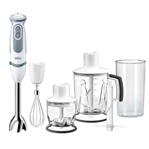 Braun Stabmixer MQ 5245WH - MultiQuick 5 Vario Pürierstab mit Edelstahl Mixfuß, 1000 Watt