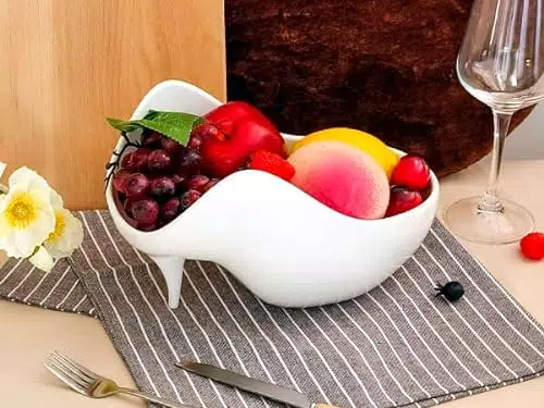 Keramik Obstschale in stilvollem Schuhdesign für die Küche - Modernes Deko-Element für Zuhause