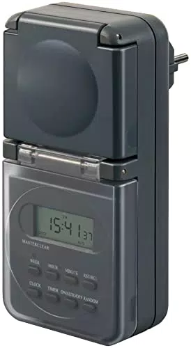 Brennenstuhl Digitale Wochenzeitschaltuhr IP44 - Timer-Steckdose für den Außenbereich