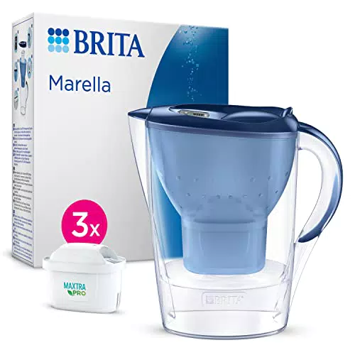 BRITA Wasserfilter Marella inkl. MAXTRA PRO Kartusche - Wasserfilter zur Reduzierung von Kalk, Chlor & mehr