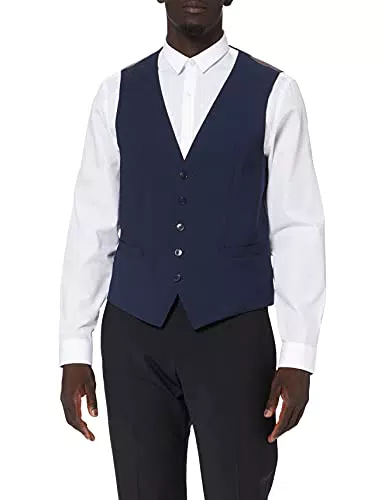 bugatti Herren 780600-99770 Anzugweste, Blau, 56