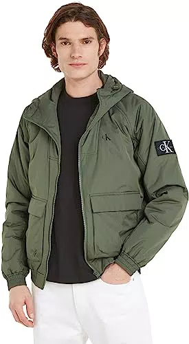 Calvin Klein Jeans Herren Jacke Padded Hooded Harrington Übergangsjacke