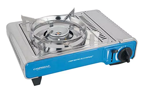 Campingaz Camp'Bistro DLX Stopgaz Gaskocher - 1-flammiger Campingkocher mit 2.200 Watt - Outdoor-Gaskartuschenkocher mit Gas-Stop Funktion und Überhitzungsschutz