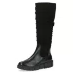 Caprice Damen Hohe Stiefel Airmotion aus Leder Plateau - Bequeme Weite - Schwarz
