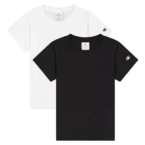 Champion Mädchen Legacy American Classics T-Shirt mit G-C-Logo, 2er Pack.
