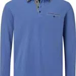 Charles Colby Herren Langarm-Poloshirt Earl Chad blau
