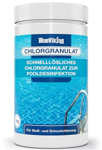 BlueViking Chlortabletten für Pool 5 in 1 - Hochwirksame Multitabs Pool 200g im 1kg Eimer - Chlor Pool Tabletten in EU Premium-Qualität - Einfache