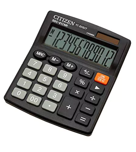 Citizen Taschenrechner SDC812 Büro Tischrechner Dual Power Solar/Batterie
