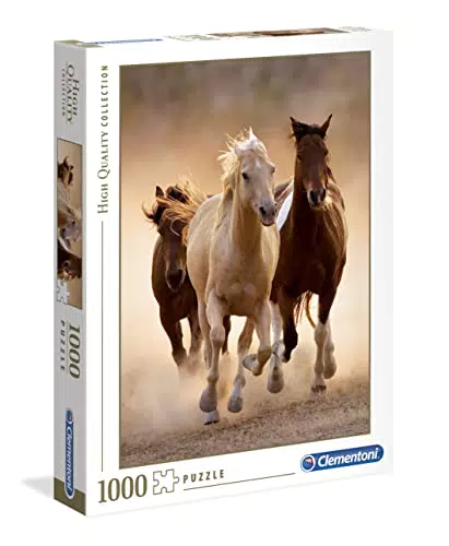 Clementoni Running Horses - Puzzle für die ganze Familie, Erwachsene ab 14 Jahren
