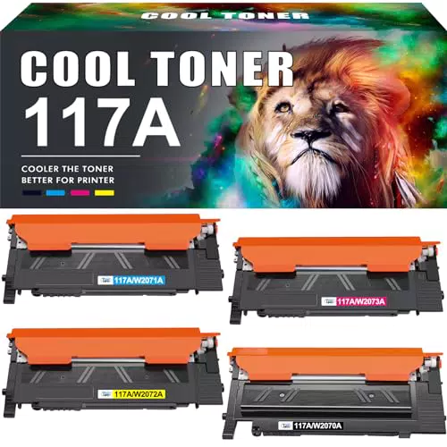 Toner kompatibel für HP 117A als Ersatz für Color Laser MFP 178nwg 179fwg 150nw 179fnw 150a 178nw W2070A W2071A W2072A W2073A - 4er-Pack