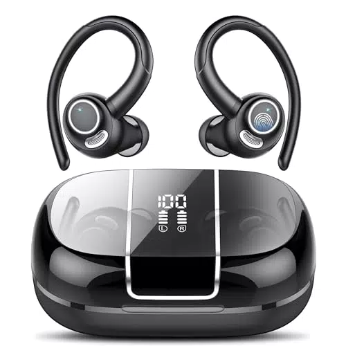 Csasan Bluetooth Kopfhörer Sport, Kopfhörer Kabellos Bluetooth 5.3 mit Ohrhaken