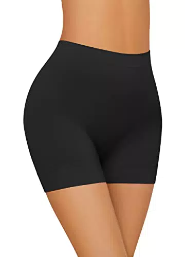 Nahtlose Damen Kurze Shapewear Hose für Bauchweg und Formung - Schwarz