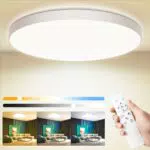 LED Deckenlampe Dimmbar mit Fernbedienung - Runde Lampe für Wohnzimmer, Schlafzimmer, Bad und Balkon