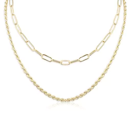 Gold Layered Damen Halskette - Schlangenkette - Multilayer Design