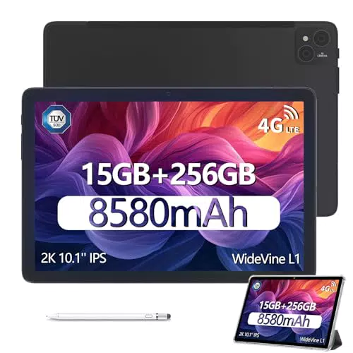 DOOGEE T10 PRO Tablet 10 Zoll - Octa-Core, 15 GB RAM, 256 GB ROM, WiFi 6, 8580 mAh Akku, Dual-Kamera 13 MP + 8 MP - Tablet-PC