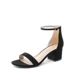DREAM PAIRS Damen Sandalen mit Absatz und Knöchelriemen - Schwarz (Größe 39)