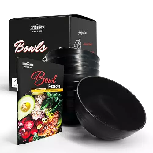 DREIBERG® Müslischalen Set inkl. Rezeptbuch | Bowl Schüsseln aus PP | Camping Geschirr